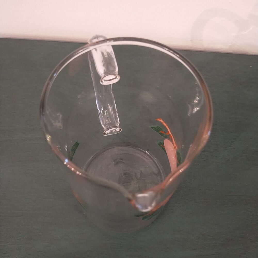 Vintage Fransciscan Apple Dinnerware Glass Juice Pitcher 8" Tall Blown Glass - Picture 6 of 9